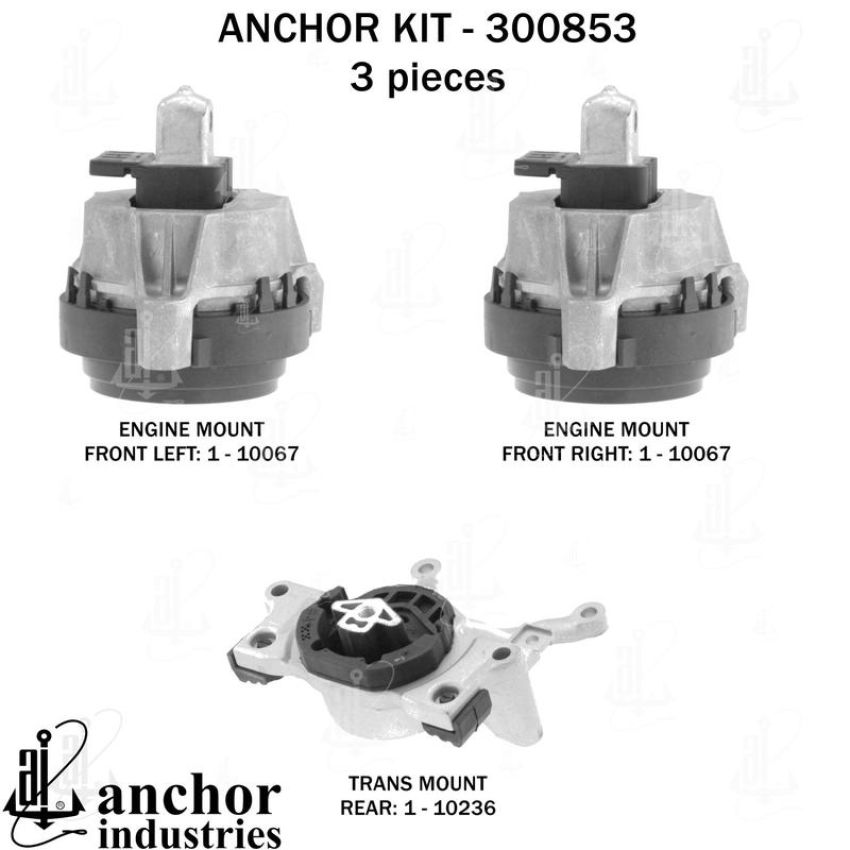 ANCHOR MOUNTS 300853 ENGINE MNT KIT