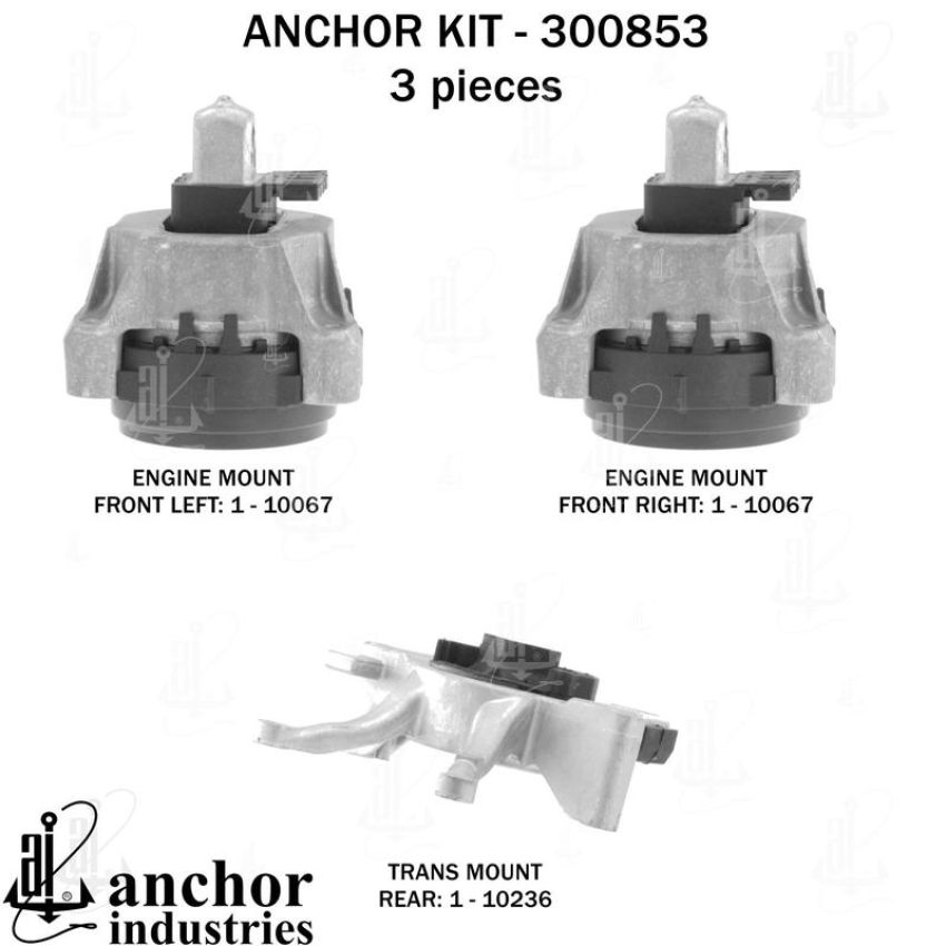 ANCHOR MOUNTS 300853 ENGINE MNT KIT