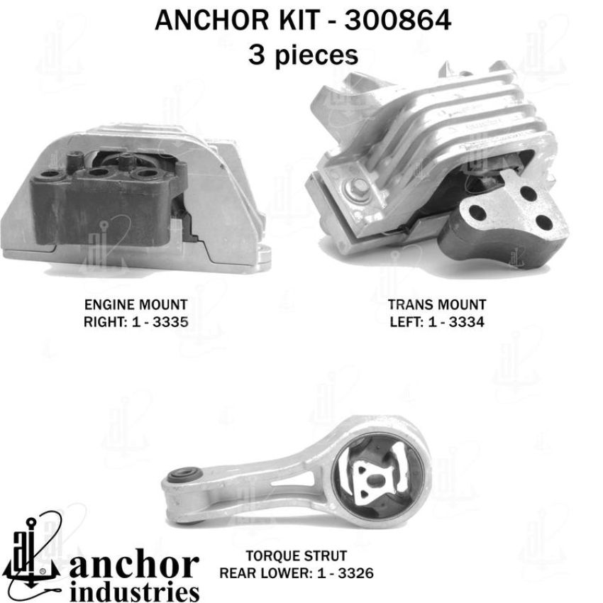 ANCHOR MOUNTS 300864 ENGINE MNT KIT