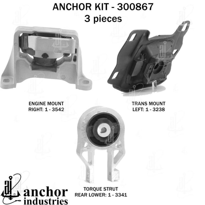 ANCHOR MOUNTS 300867 ENGINE MNT KIT