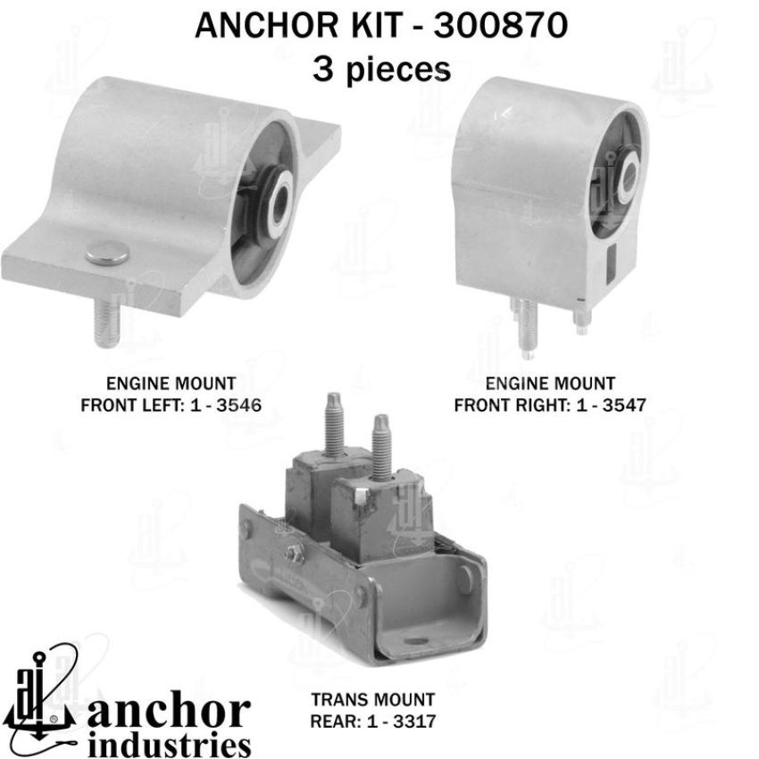 ANCHOR MOUNTS 300870 ENGINE MNT KIT