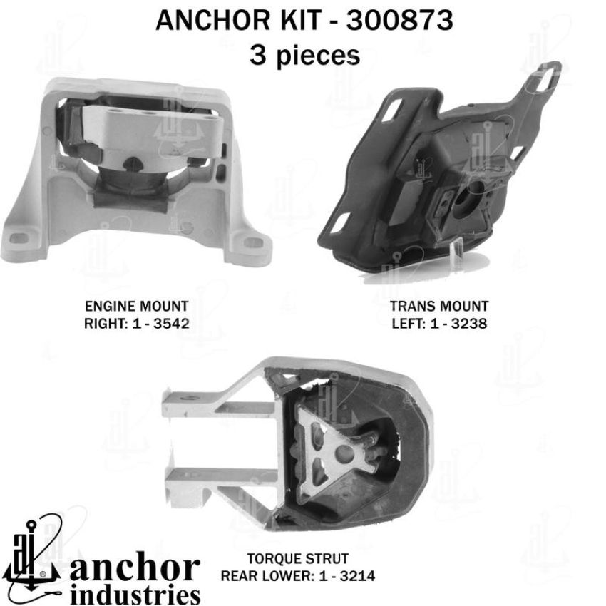ANCHOR MOUNTS 300873 ENGINE MNT KIT