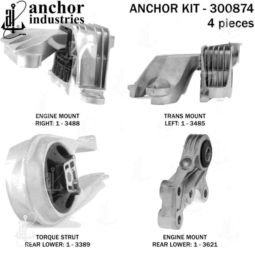 ANCHOR MOUNTS 300874 ENGINE MNT KIT