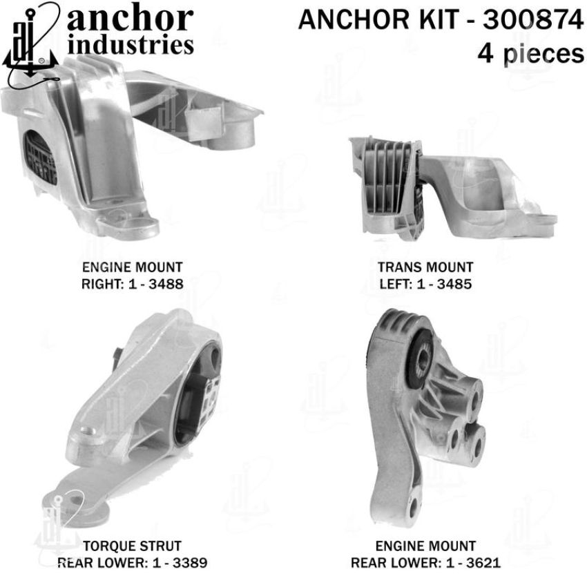 ANCHOR MOUNTS 300874 ENGINE MNT KIT