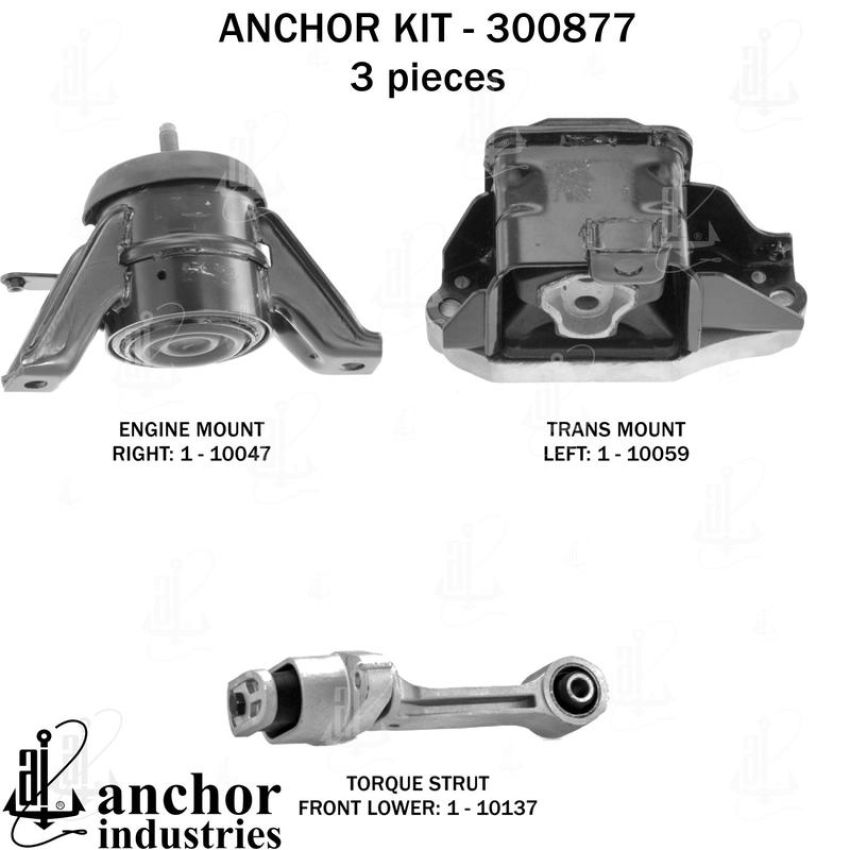 ANCHOR MOUNTS 300877 ENGINE MNT KIT