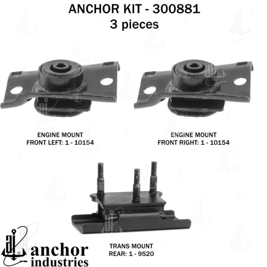 ANCHOR MOUNTS 300881 ENGINE MNT KIT