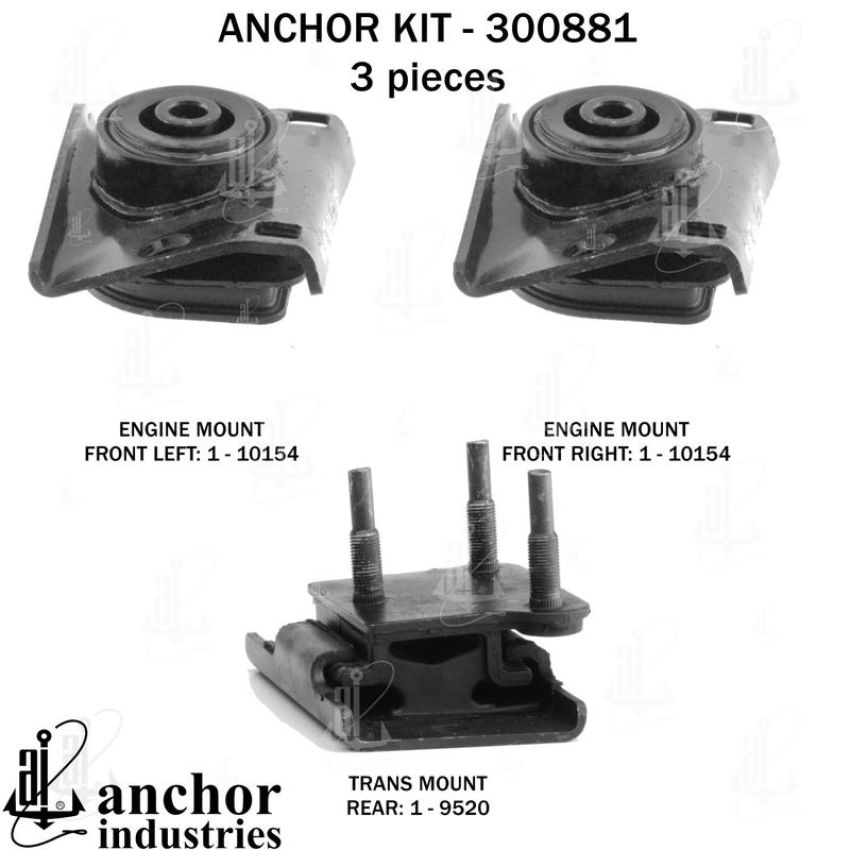 ANCHOR MOUNTS 300881 ENGINE MNT KIT