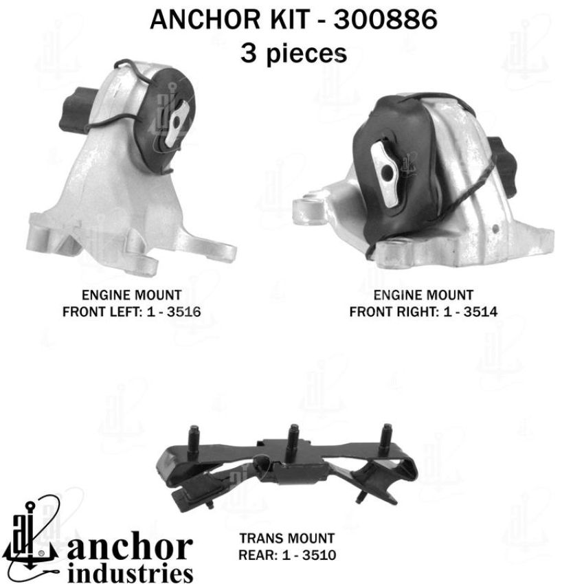 ANCHOR MOUNTS 300886 ENGINE MNT KIT