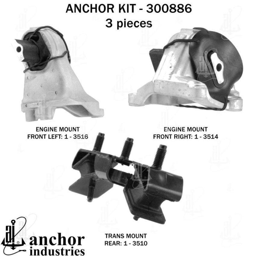 ANCHOR MOUNTS 300886 ENGINE MNT KIT