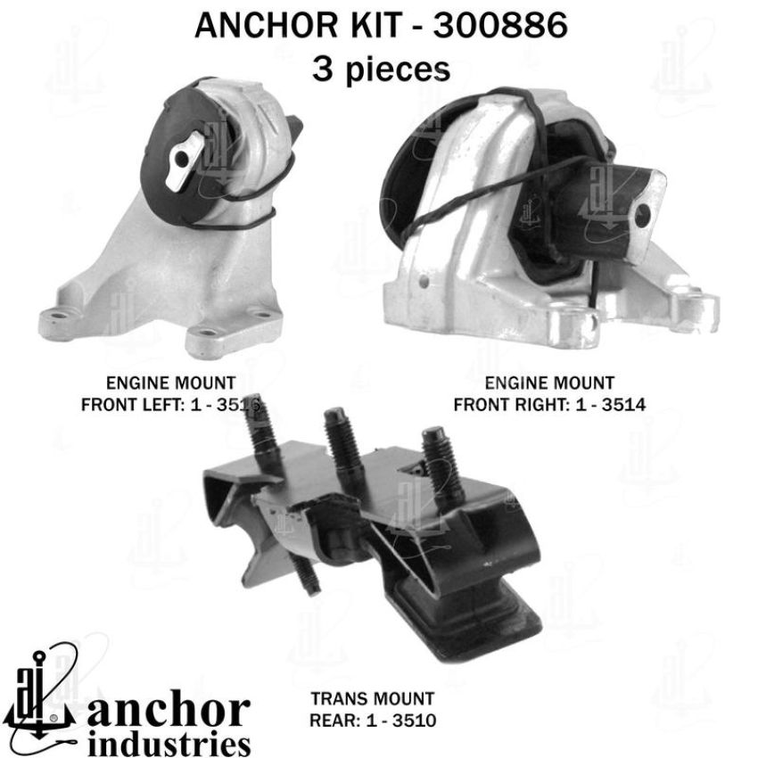 ANCHOR MOUNTS 300886 ENGINE MNT KIT