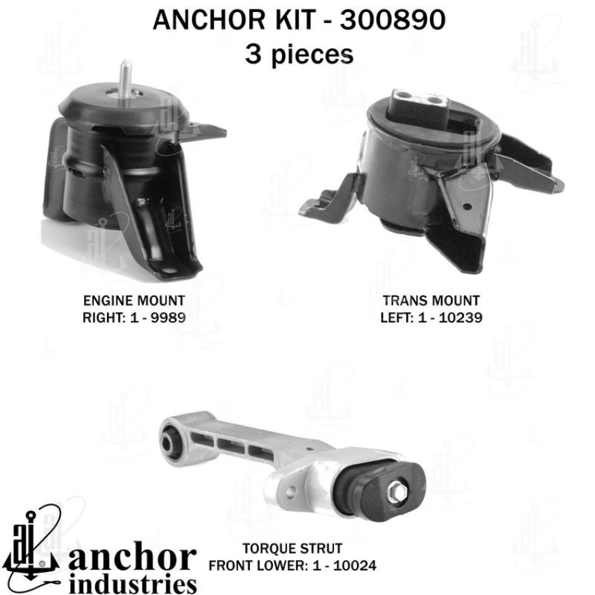 ANCHOR MOUNTS 300890 ENGINE MNT KIT