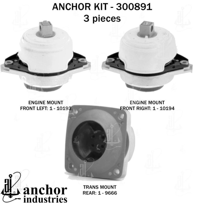 ANCHOR MOUNTS 300891 ENGINE MNT KIT