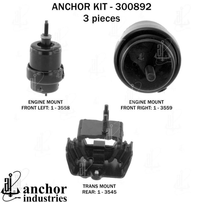 ANCHOR MOUNTS 300892 ENGINE MNT KIT