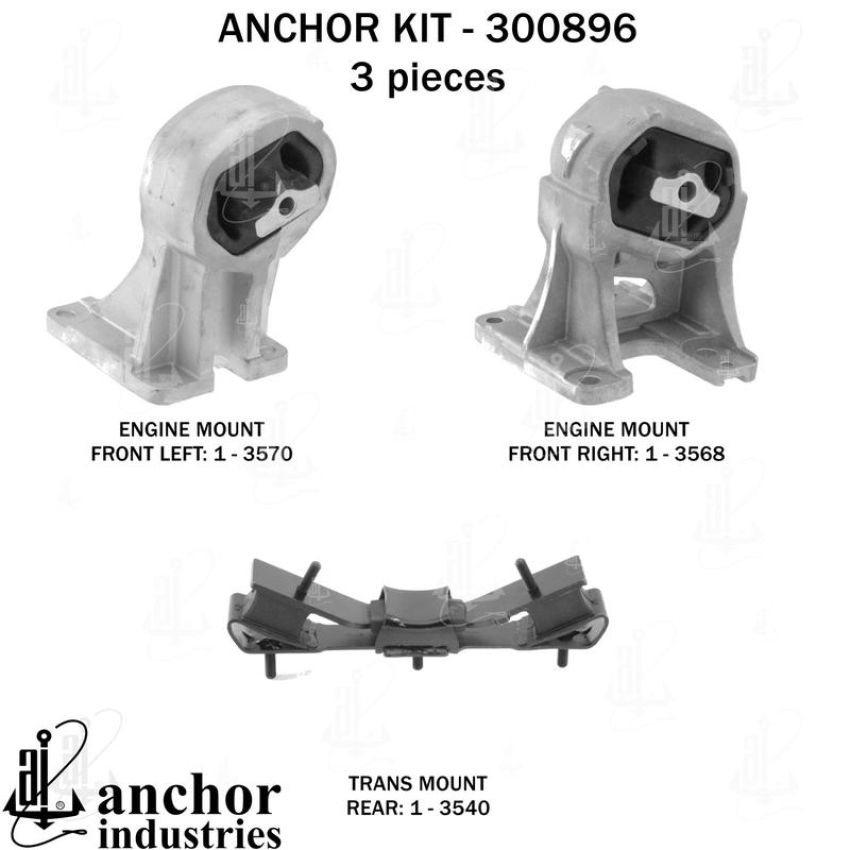 ANCHOR MOUNTS 300896 ENGINE MNT KIT