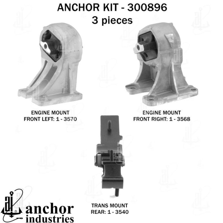 ANCHOR MOUNTS 300896 ENGINE MNT KIT