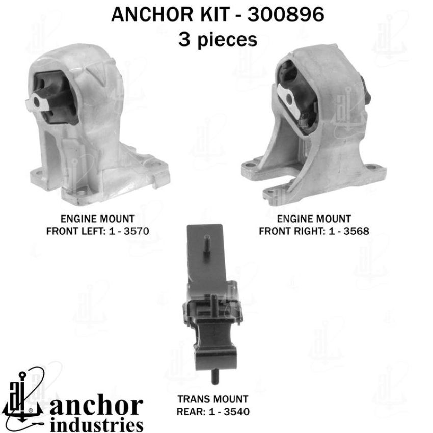 ANCHOR MOUNTS 300896 ENGINE MNT KIT