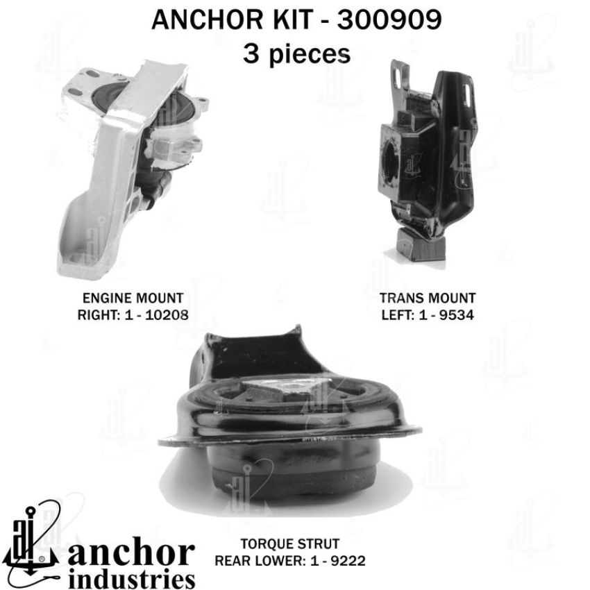 ANCHOR MOUNTS 300909 ENGINE MNT KIT
