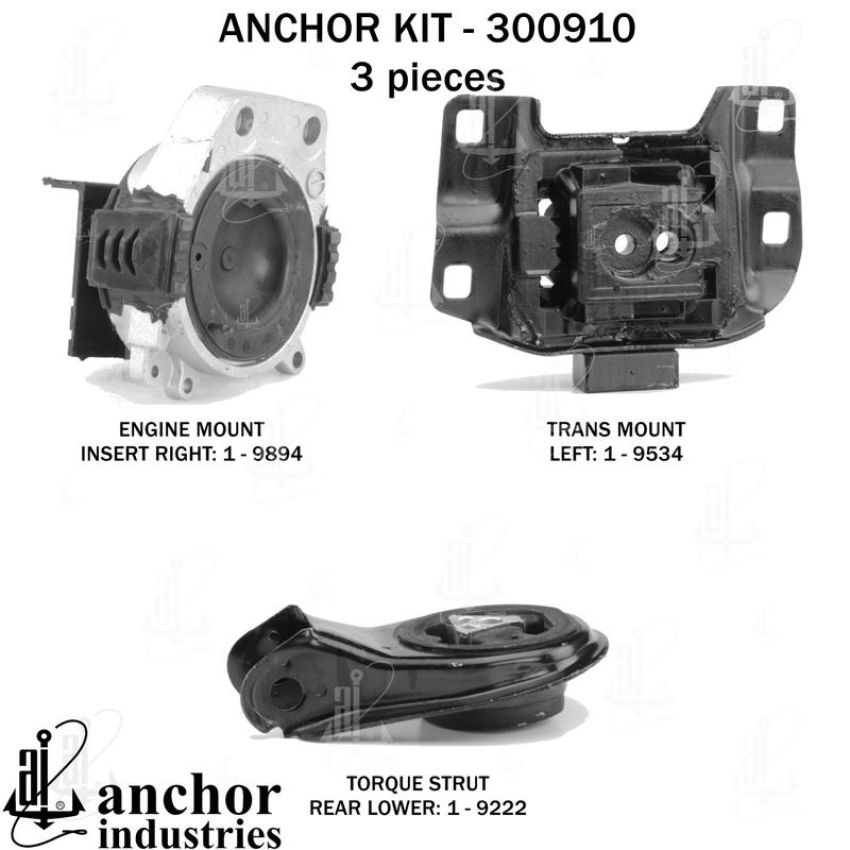 ANCHOR MOUNTS 300910 ENGINE MNT KIT