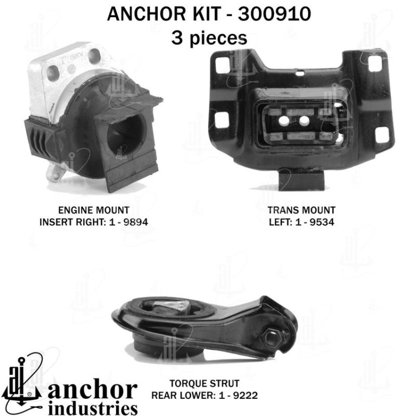 ANCHOR MOUNTS 300910 ENGINE MNT KIT