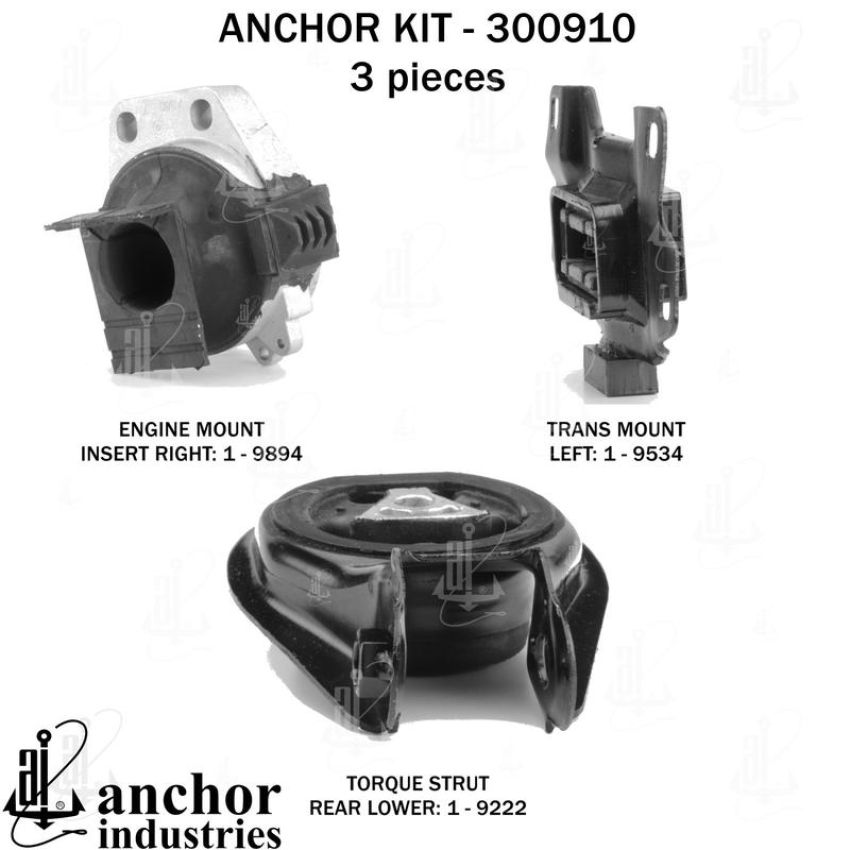ANCHOR MOUNTS 300910 ENGINE MNT KIT