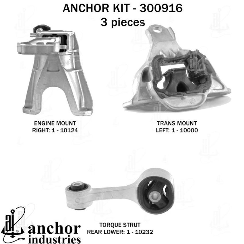 ANCHOR MOUNTS 300916 ENGINE MNT KIT
