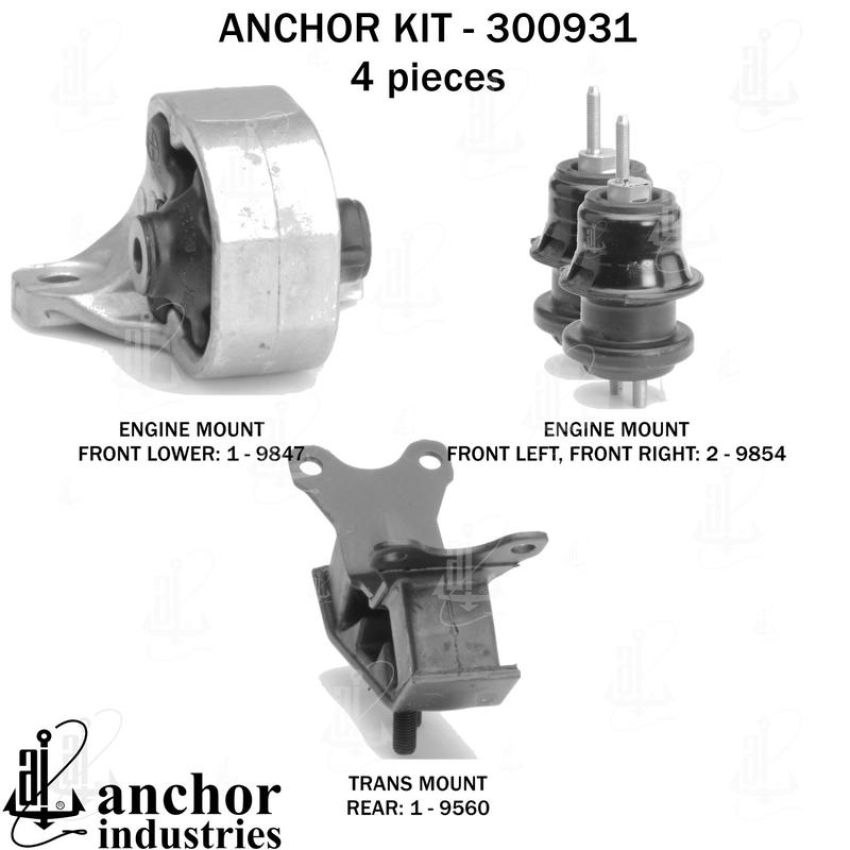 ANCHOR MOUNTS 300931 ENGINE MNT KIT