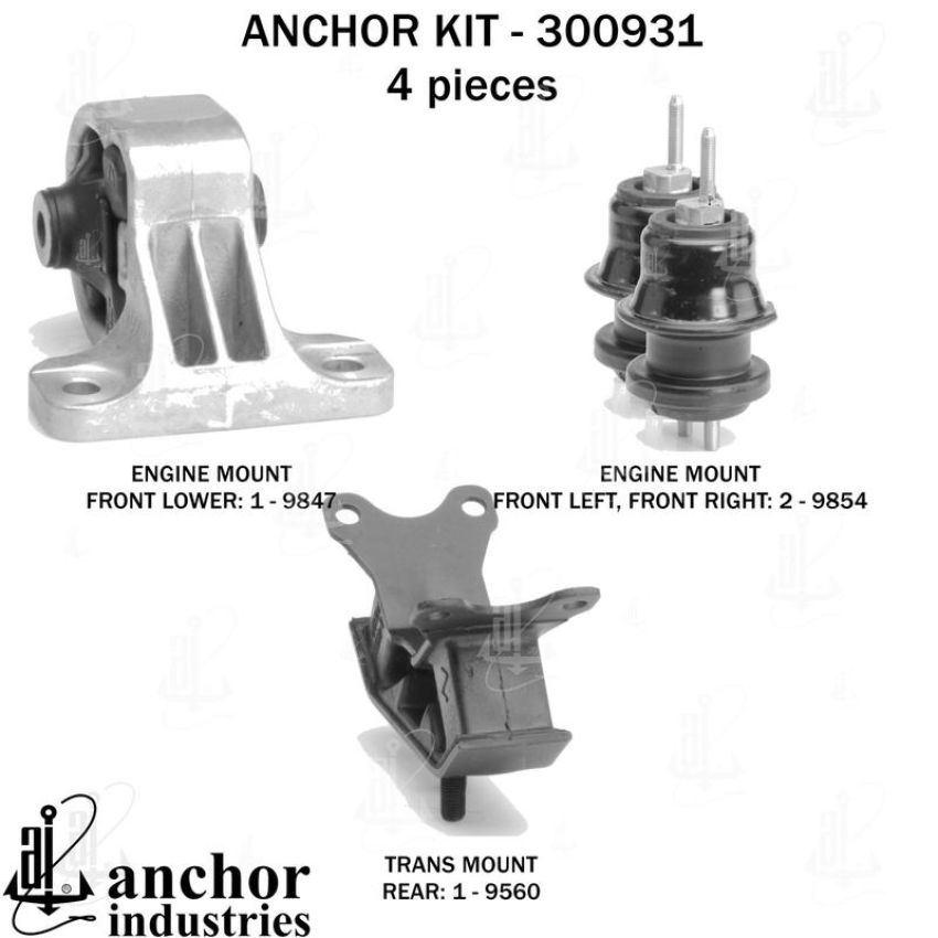 ANCHOR MOUNTS 300931 ENGINE MNT KIT