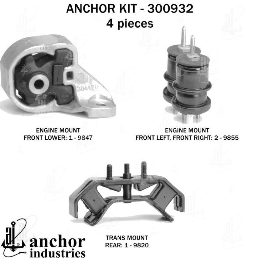 ANCHOR MOUNTS 300932 ENGINE MNT KIT