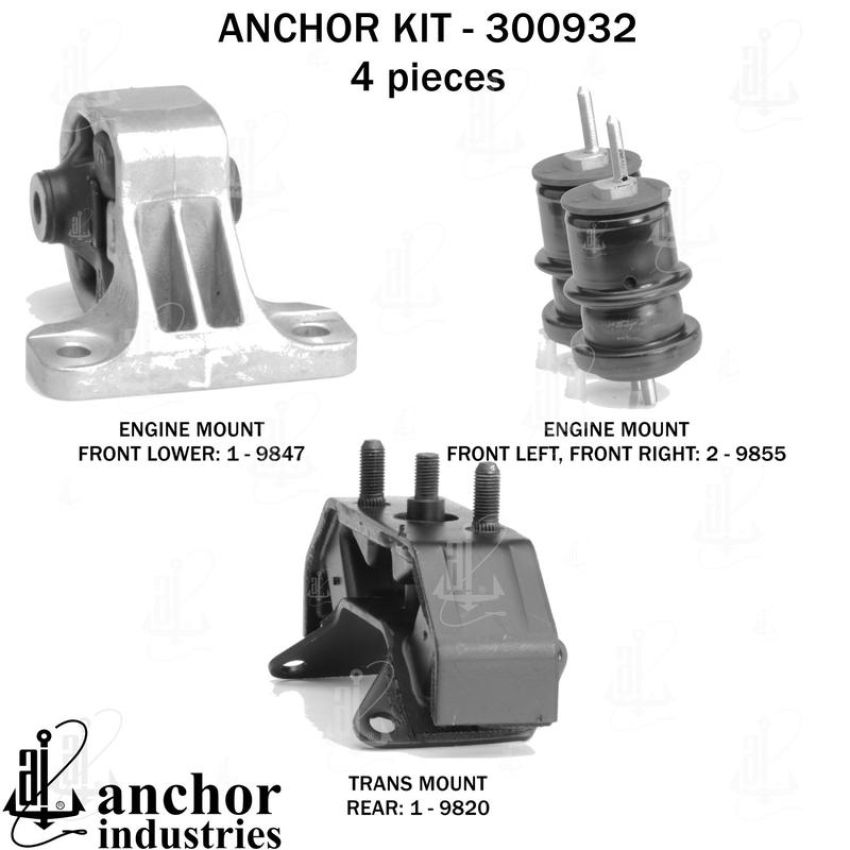 ANCHOR MOUNTS 300932 ENGINE MNT KIT