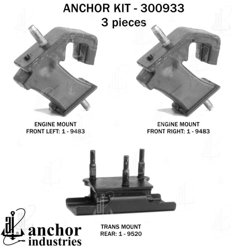 ANCHOR MOUNTS 300933 ENGINE MNT KIT