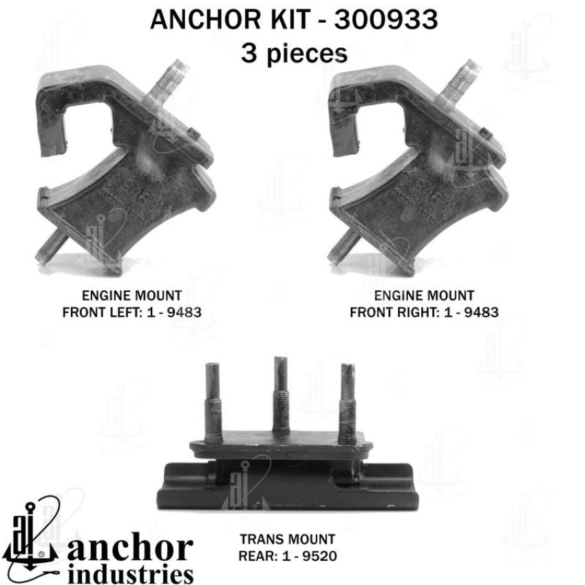 ANCHOR MOUNTS 300933 ENGINE MNT KIT