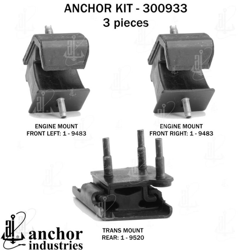 ANCHOR MOUNTS 300933 ENGINE MNT KIT