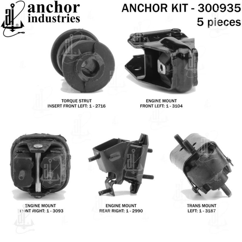 ANCHOR MOUNTS 300935 ENGINE MNT KIT