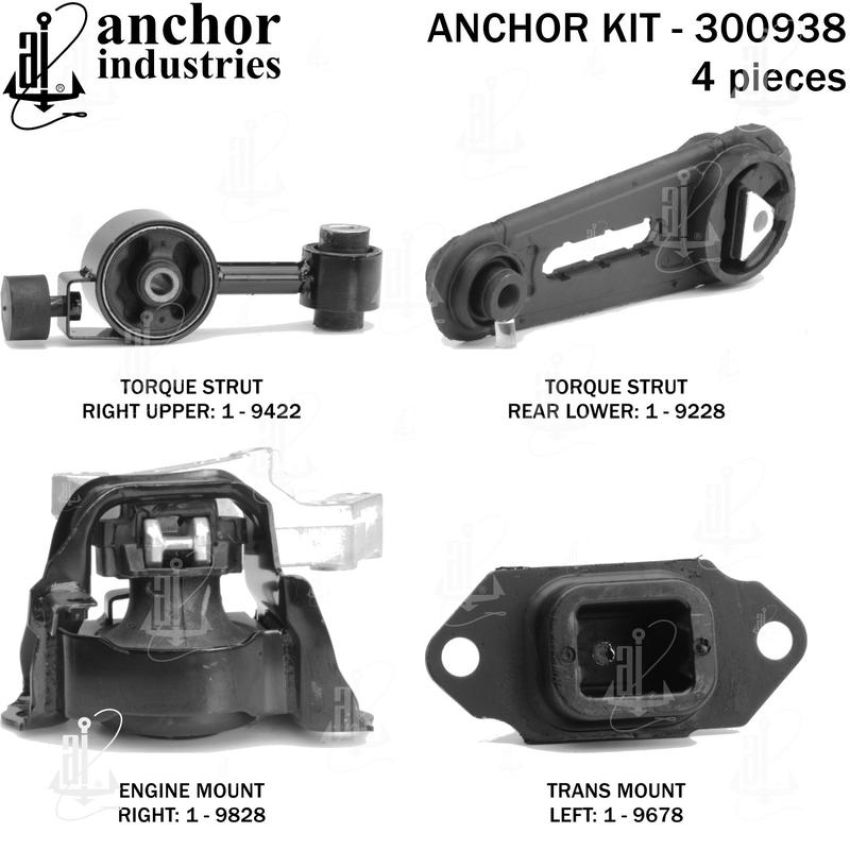 ANCHOR MOUNTS 300938 ENGINE MNT KIT
