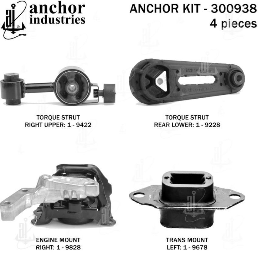 ANCHOR MOUNTS 300938 ENGINE MNT KIT