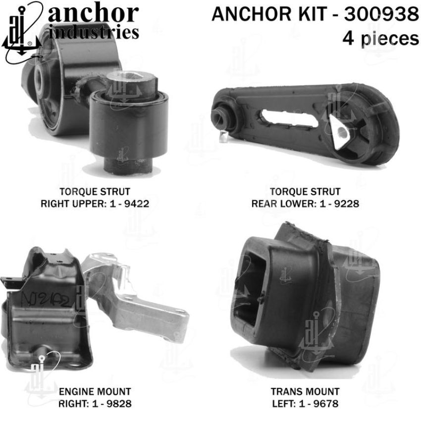 ANCHOR MOUNTS 300938 ENGINE MNT KIT