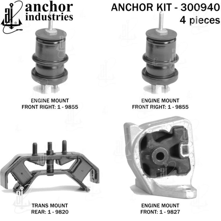 ANCHOR MOUNTS 300940 ENGINE MNT KIT