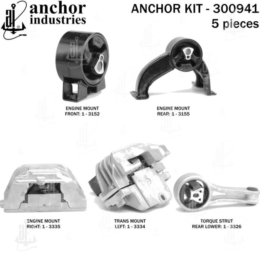 ANCHOR MOUNTS 300941 ENGINE MNT KIT