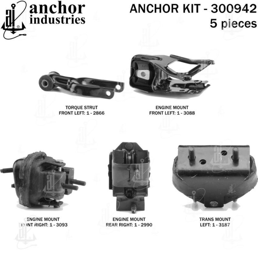 ANCHOR MOUNTS 300942 ENGINE MNT KIT