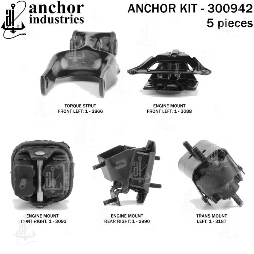 ANCHOR MOUNTS 300942 ENGINE MNT KIT