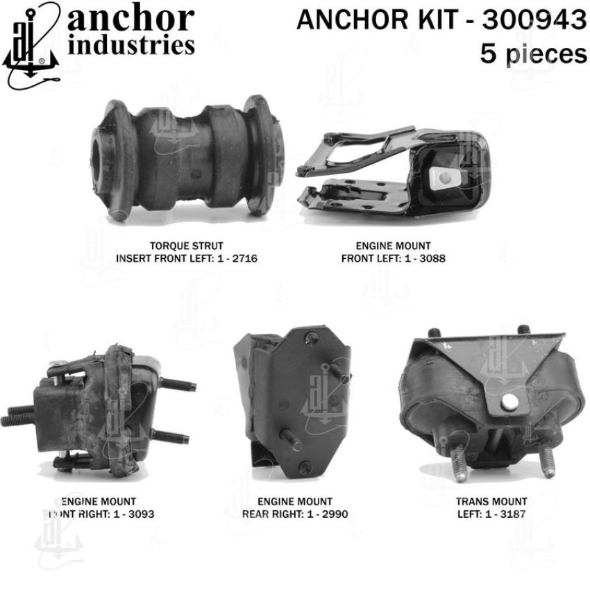 ANCHOR MOUNTS 300943 ENGINE MNT KIT