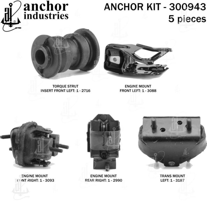 ANCHOR MOUNTS 300943 ENGINE MNT KIT