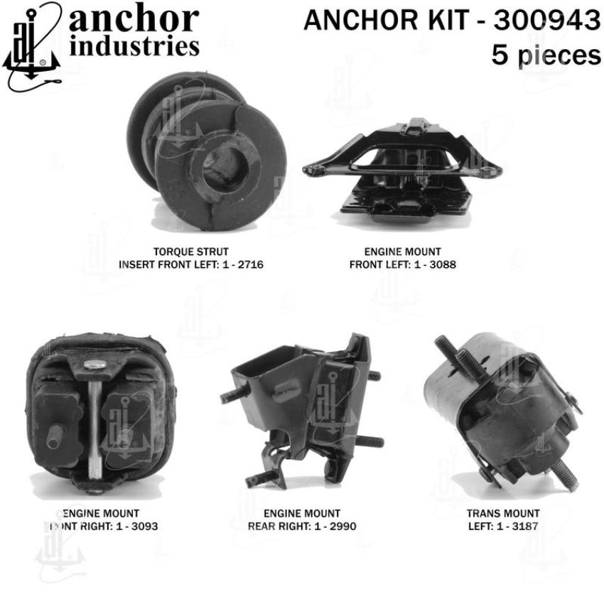 ANCHOR MOUNTS 300943 ENGINE MNT KIT