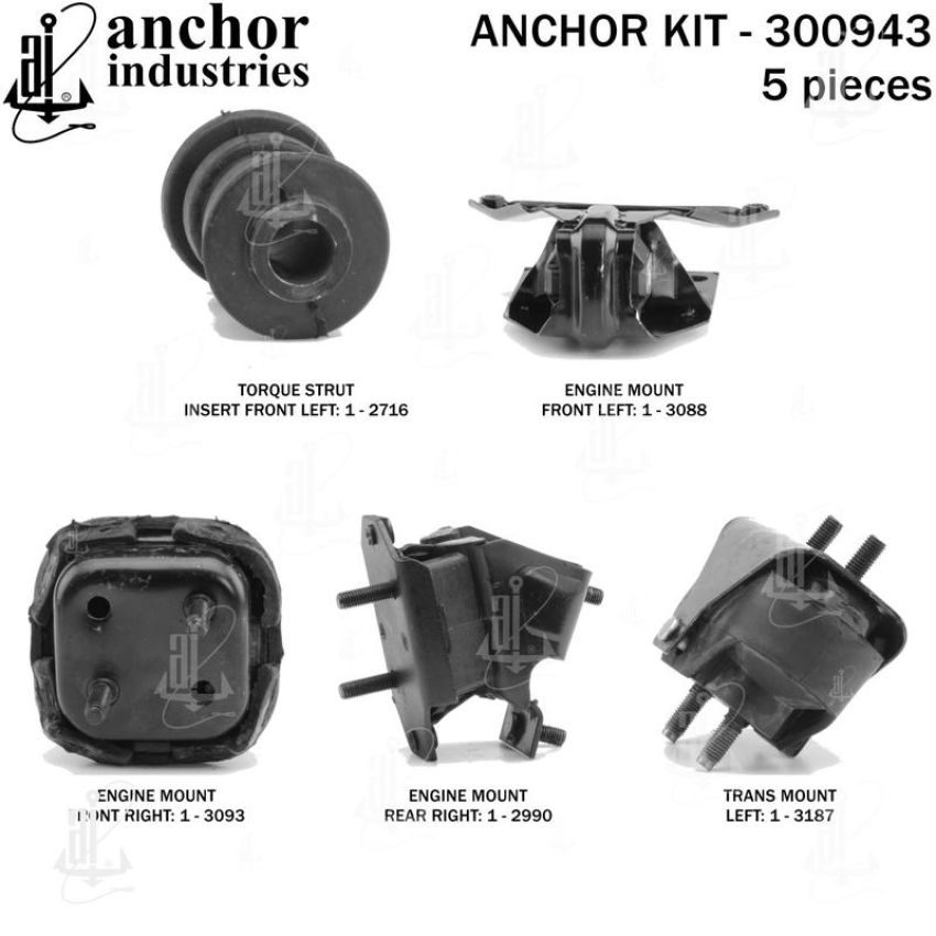 ANCHOR MOUNTS 300943 ENGINE MNT KIT