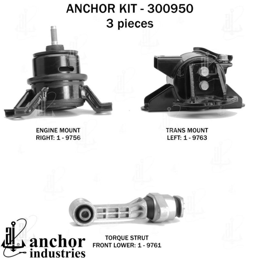 ANCHOR MOUNTS 300950 ENGINE MNT KIT
