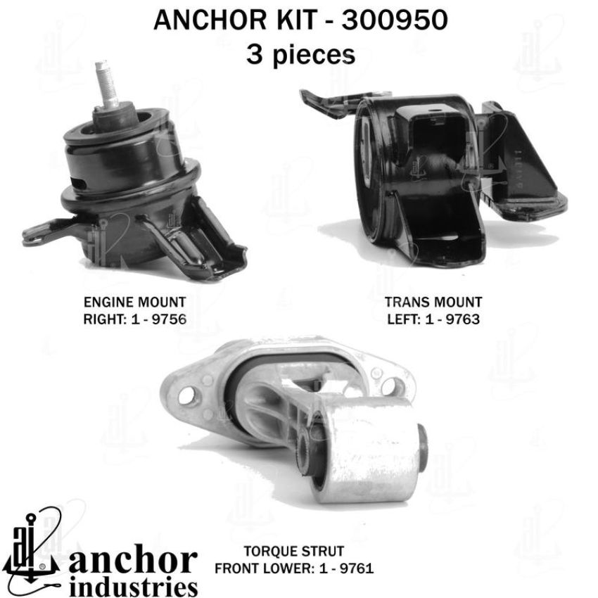 ANCHOR MOUNTS 300950 ENGINE MNT KIT