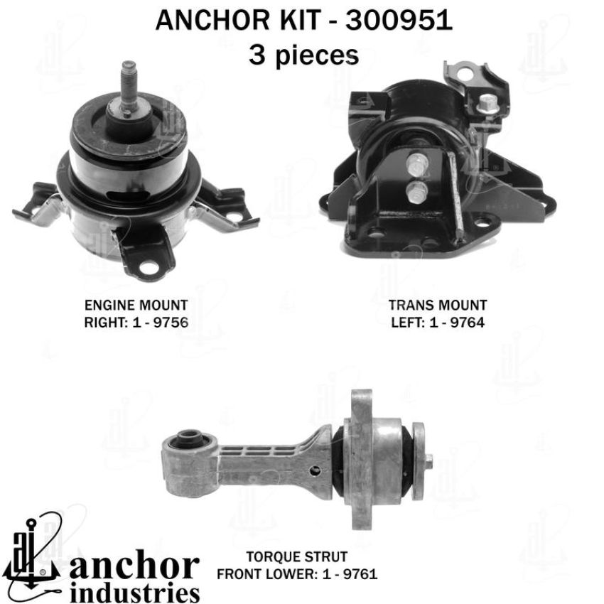 ANCHOR MOUNTS 300951 ENGINE MNT KIT