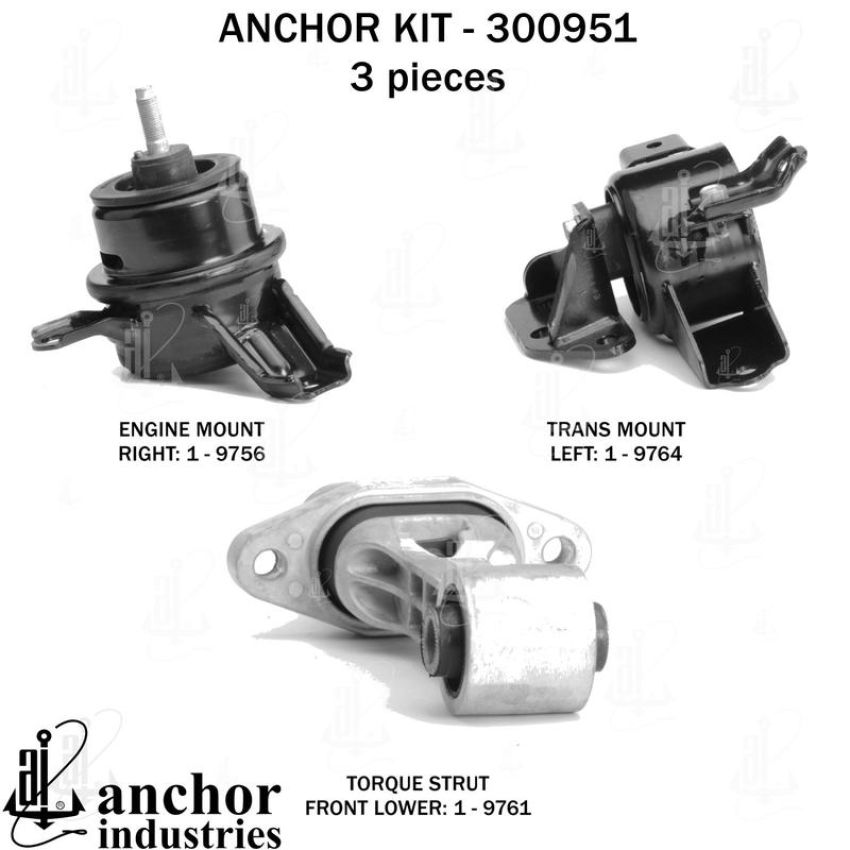 ANCHOR MOUNTS 300951 ENGINE MNT KIT