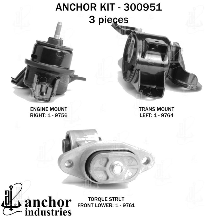 ANCHOR MOUNTS 300951 ENGINE MNT KIT