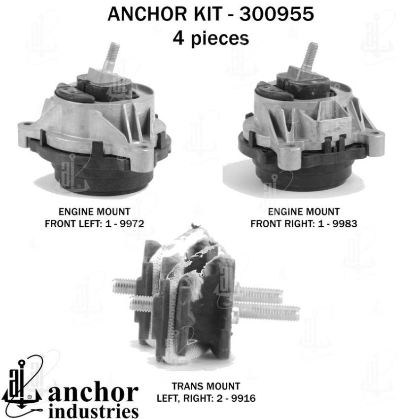 ANCHOR MOUNTS 300955 ENGINE MNT KIT